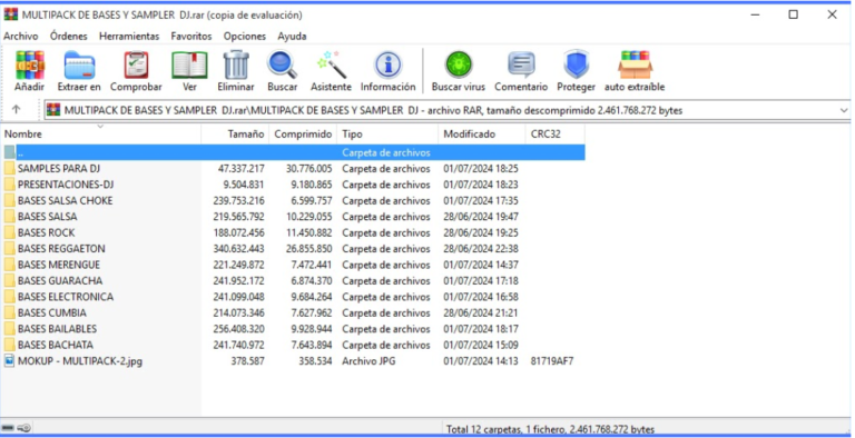 multpack de bases y sampler dj